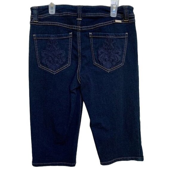 inc Denim Straight Leg Regular Fit Crop Women's Blue Jean Bermuda Shorts - 6P - Picture 2 of 6
